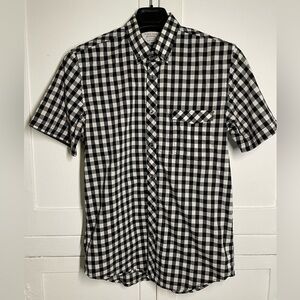 Zara Men’s Black and White Plaid Shirt